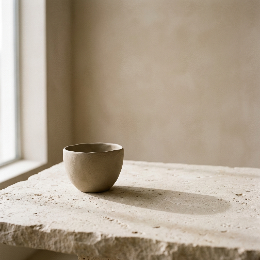 Minimal product still life on a stone surface